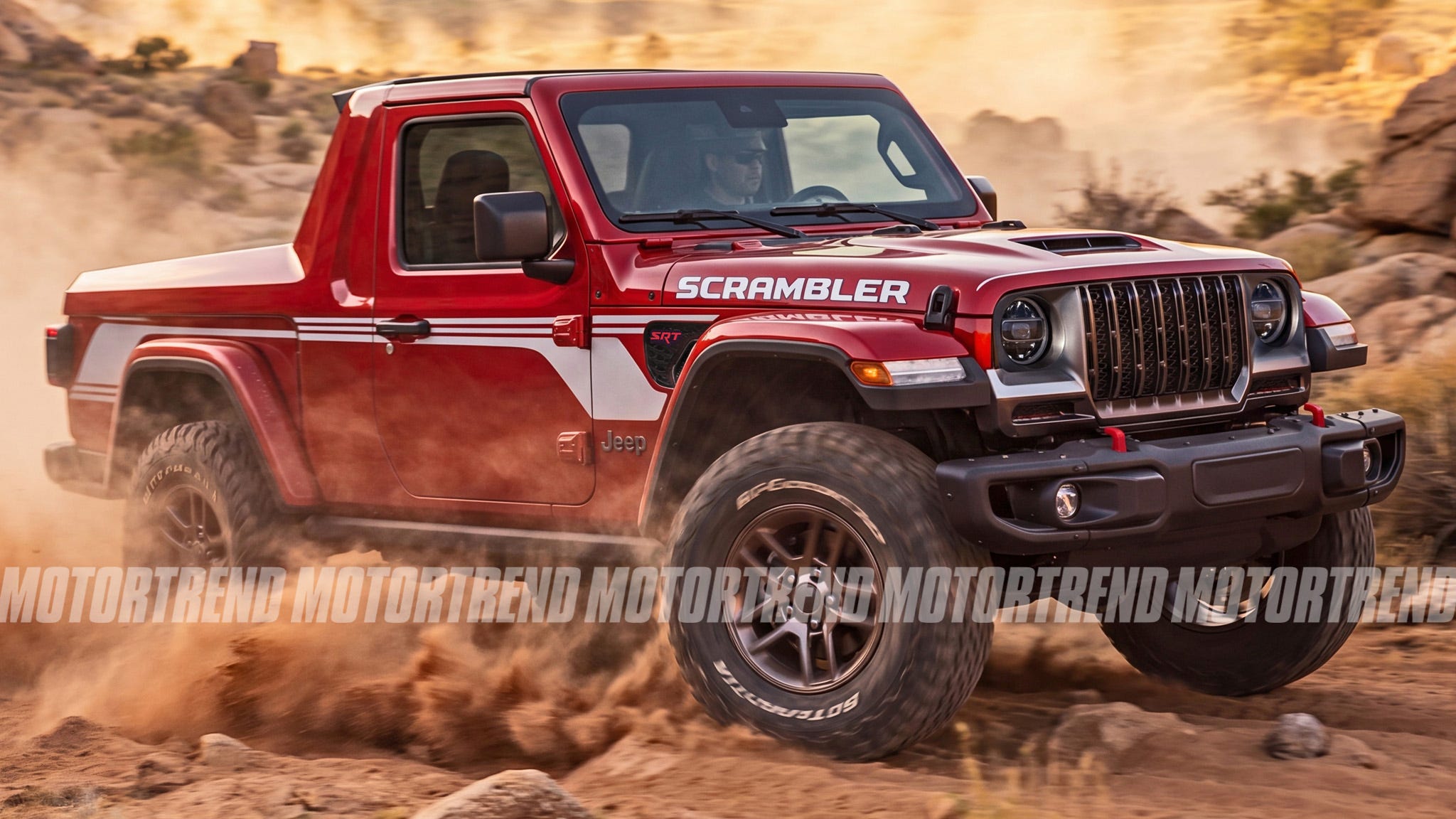 The Two-Door Scrambler Will Finally Come Back to Life as Jeep’s Desert-Running Halo Model